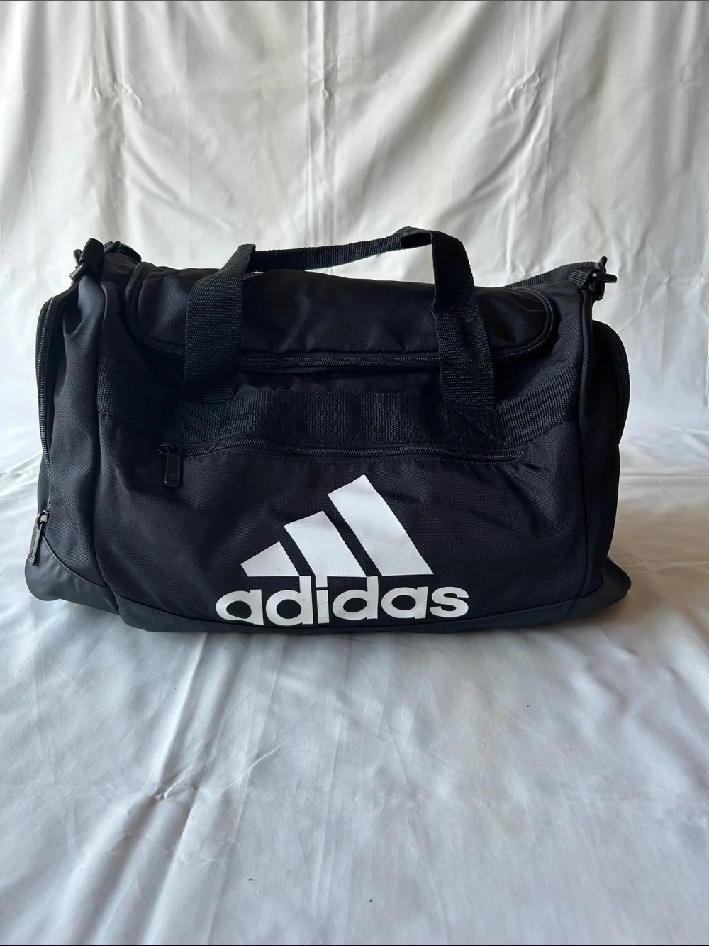Adidas Black Duffel Bag with White Logo